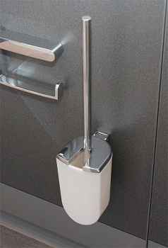 Туалетный ершик Keuco Elegance 11664010100 с пластиковой колбой и метал. крышкой, хром\белый