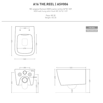 Унитаз подвесной Artceram A16 ASV006 17 00 saniglaze, the.reel, черный матовый