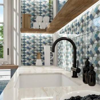 Керамическая плитка Mainzu Bellagio Escama Blu 10x30 см PT03240