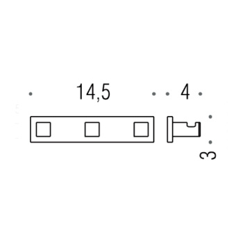 Крючок тройной Colombo Look LC37 PVD графит полированный BLC37.GL
