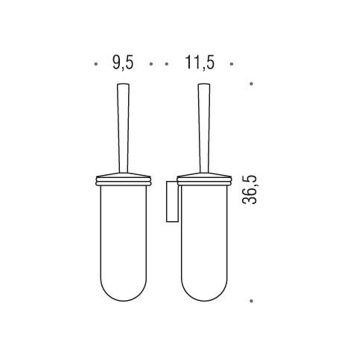 Туалетный ерш подвесной Colombo Luna хром/матовое стекло B0107.CR-VAN