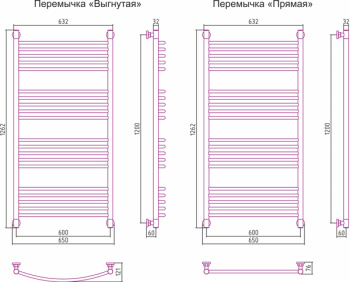 Полотенцесушитель водяной Сунержа Богема+ 120x60 00-0221-1260