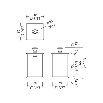 Емкость с крышкой Devon&Devon Cube белый/хром CUBE302CR