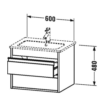 Duravit Ketho База под раковину ,для ME by Starck, 1p.-o.comp.480x600x475, цвет орех натуральный