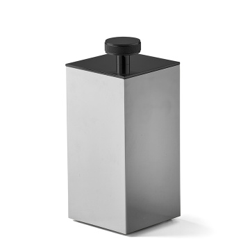 3SC Metal Quadra Баночка универсальная, 7х7хh16см, с крышкой, настольная, цвет: черный матовый ME48ANO