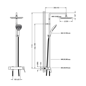 Смеситель для душа Jorger Eleven 633.20.610.000 хром