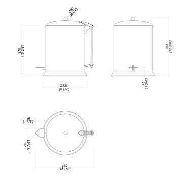 Ведро для мусора Devon&Devon Waltz с крышкой и педалью хром WLZ-160-CR