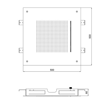 Встраиваемый верхний душ Almar 49,8х49,8, 2 типа струи, латунь брашированная pvd E044280.HB