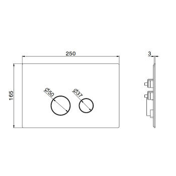Клавиша смыва для унитаза Newform X-steel 316 двойная, для систем инсталляций TECE, PVD Brushed pale gold 69642X.59.098
