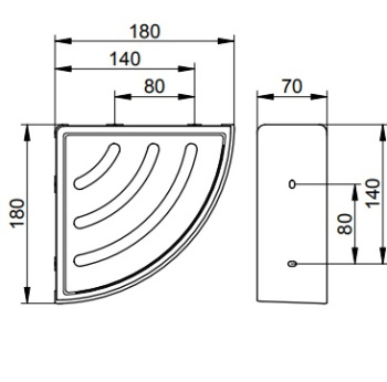 Угловая корзинка для душа Keuco Elegance 11657350001 титан чёрный шлифованный\антрацит