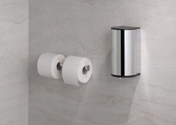 Дозатор для жидкого мыла Keuco Plan 14956011437 сенсорный, работает от сети, хром\темно-серый