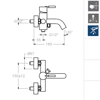 Смеситель для ванны Ramonsoler Atica 7505S