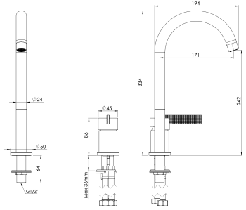 Смеситель для раковины Daniel Club ANC655LOIL бронза масляная