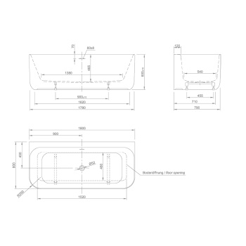 Ванна из искусственного камня KNIEF Tidy 180x79 0100-042-06