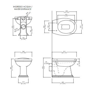 Унитаз напольный Devon&Devon Rose IBWCROSEBTW под встраиваемый бачок белый