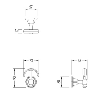 Вешалка настенная-крючок цвет хром Devon&Devon Jubilee JB113CR