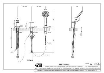 Смеситель на борт ванны Gessi Rilievo 59043.031 Chrome