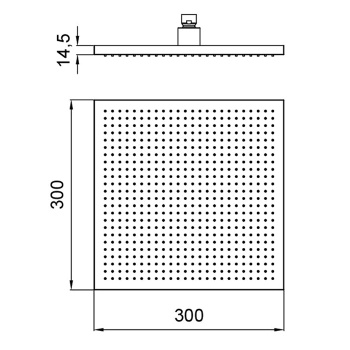 Верхний душ Almar Velvet Rain 300х300 (без держателя), gun metal brushed pvd E044278.GM