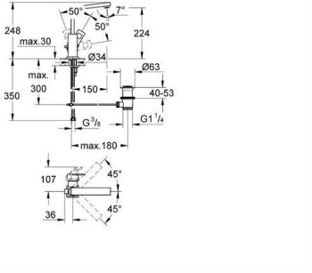Cмеситель для раковины Grohe Eurocube 2313500E хром