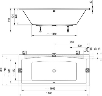 Акриловая ванна Ravak Formy 180x80 C891000000