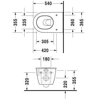 Подвесной унитаз Duravit Darling New 2545090000
