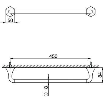 Полотенцедержатель Cisal Cherie 45 см, хром CE09010121