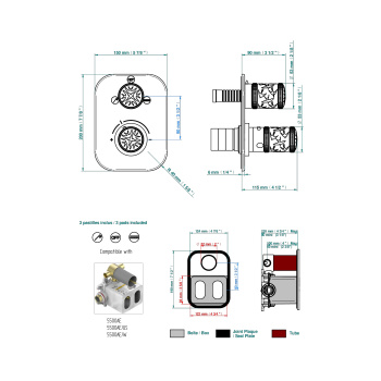 Смеситель для душа THG Hirondelles A4J-F01-5500BE polished gold