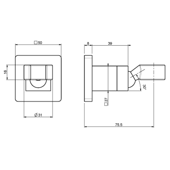 Держатель ручного душа Fima Carlo Frattini Wellness квадратный, хром F2204CR