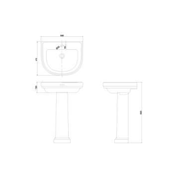 Подвесная раковина Burlington Riviera RIV3 1TH