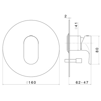 Встроенный однорычажный смеситель OLE для душа с переключателем Kerama Marazzi на 2 источника черный матовый 69470EKM.01.093