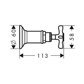 Axor Montreux, Запорный вентиль, СМ, цвет: никель шлифованный 16871820