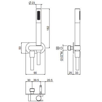 Душевой комплект Carimali MyDream Select состоящий из ручного душа, держателя и шланга, хром 66171-CR