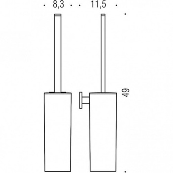 Туалетный ёршик Colombo Basic Q подвесной, черный матовый B3707.NM