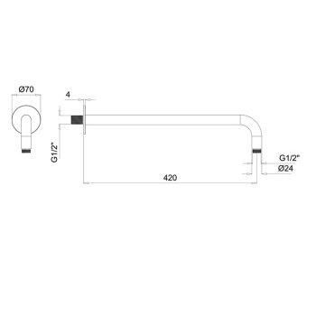 Держатель верхнего душа настенный Almar 42 с круглым отражателем, copper brushed pvd E021115.CO