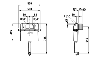 Смывной бачок скрытого монтажа Laufen Installation System 8.9466.4.000.000.1