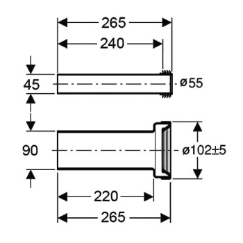 Соединительный комплект для подвесного унитаза Geberit 152.438.46.1 черный