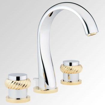 Смеситель для раковины THG Diplomate Roped Rings U4C-G02-151 хром/золото