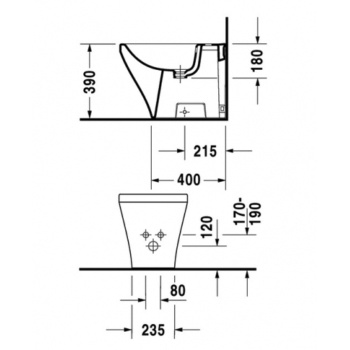 Биде напольное Duravit DuraStyle 2284100000