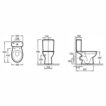 Чаша унитаза-компакта Jacob Delafon New Patio UJD102RU-00