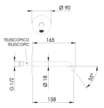 Излив Daniel Tokyo TK4704BDP золото брашированное