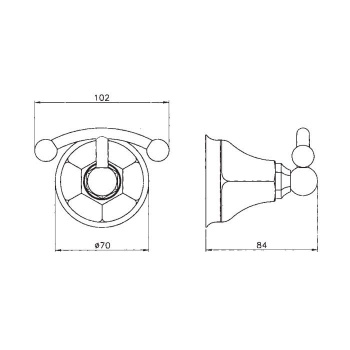 Крючок двойной Nicolazzi Teide хром 1481CR05