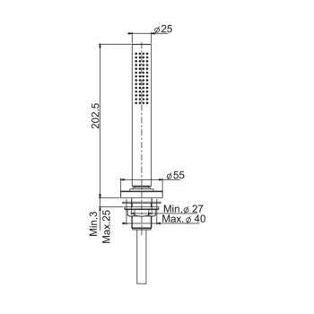 Душевой комплект на борт ванны Fima Carlo Frattini Wellness с ручным душем, держателем и шлангом 1500, хром F2136CR