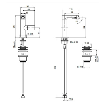 Смеситель для биде Fima Carlo Frattini Nomos Go на 1 отверстие, хром F4162CR