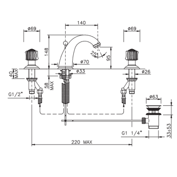Смеситель для раковины Nicolazzi Onice 2108CR09O хром