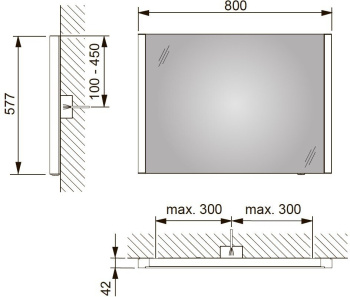 Зеркало с подсветкой Keuco 80 14296002500