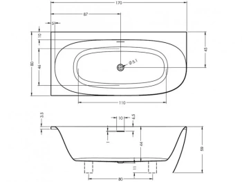 Акриловая ванна Riho 170x80 B097001005