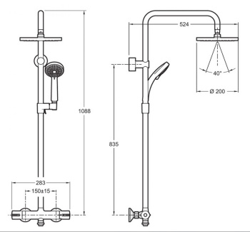 Душевая стойка Jacob Delafon July E45716-CP