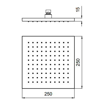 Душевая лейка Almar Ecoair Square 316 250х250, нержавеющая сталь, gun metal 316 brushed pvd E044234.GM316