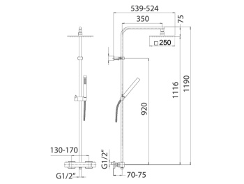 Душевая стойка с термостатом Mamoli SHOWER PROGRAM 383708420021