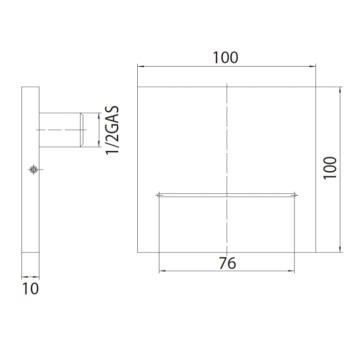 Bossini Bocca Cascata Излив для душа, латунь каскадная струя 1/2, цвет: хром E86908.030
